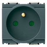Vimar Idea SICURY French Standard Socket Outlet, 2P+E, 16A, 250V, 2 Modules, IP20 — Quality Boat Parts