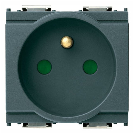 Vimar Idea SICURY French Standard Socket Outlet, 2P+E, 16A, 250V, 2 Modules, IP20 — Quality Boat Parts