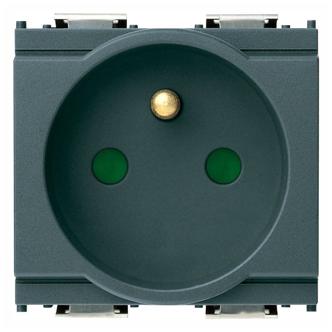 Vimar Idea SICURY French Standard Socket Outlet, 2P+E, 16A, 250V, 2 Modules, IP20 — Quality Boat Parts