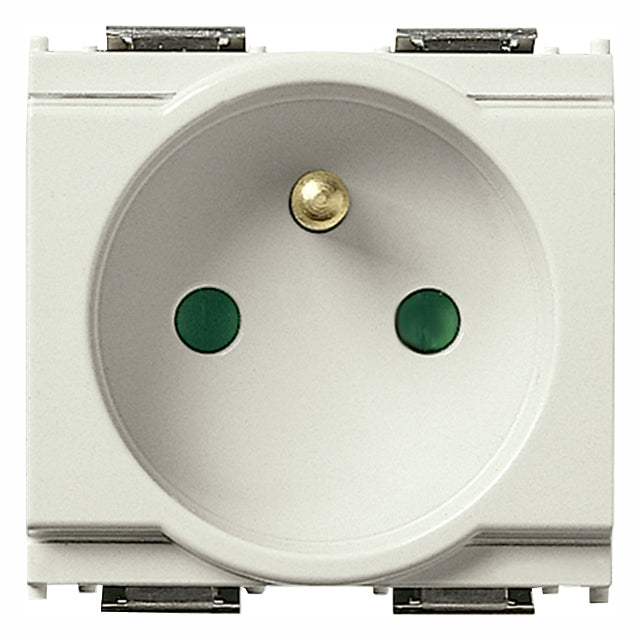 Vimar Idea SICURY French Standard Socket Outlet, 2P+E, 16A, 250V, 2 Modules, IP20 — Quality Boat Parts