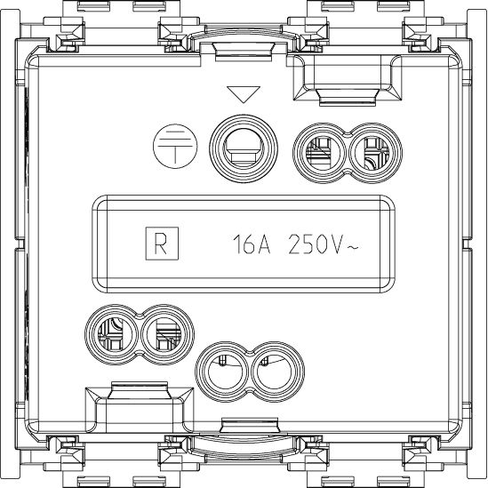 Vimar Idea SICURY French Standard Socket Outlet, 2P+E, 16A, 250V, 2 Modules, IP20 — Quality Boat Parts