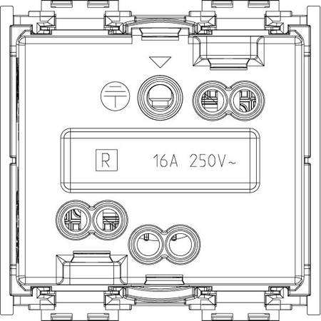 Vimar Idea SICURY French Standard Socket Outlet, 2P+E, 16A, 250V, 2 Modules, IP20 — Quality Boat Parts