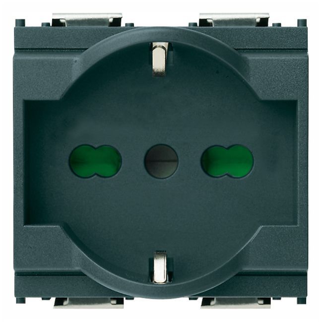 Vimar Idea SICURY Universal Socket Outlet, 2P+E, 16A, 250V, P40 Italian Standard, 2 Modules, IP20 — Quality Boat Parts