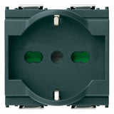 Vimar Idea SICURY Universal Socket Outlet, 2P+E, 16A, 250V, P40 Italian Standard, 2 Modules, IP20 — Quality Boat Parts