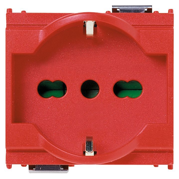 Vimar Idea SICURY Universal Socket Outlet, 2P+E, 16A, 250V, P40 Italian Standard, 2 Modules, IP20 — Quality Boat Parts