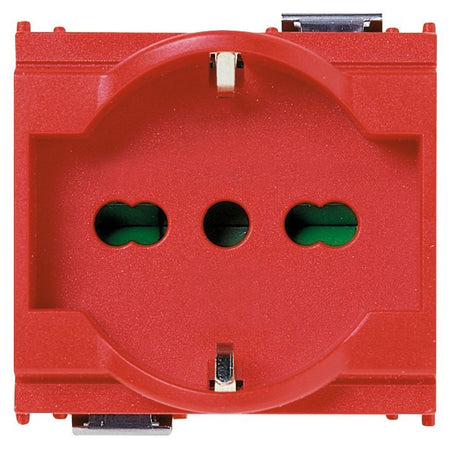 Vimar Idea SICURY Universal Socket Outlet, 2P+E, 16A, 250V, P40 Italian Standard, 2 Modules, IP20 — Quality Boat Parts