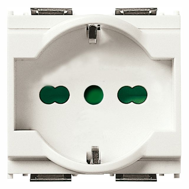 Vimar Idea SICURY Universal Socket Outlet, 2P+E, 16A, 250V, P40 Italian Standard, 2 Modules, IP20 — Quality Boat Parts