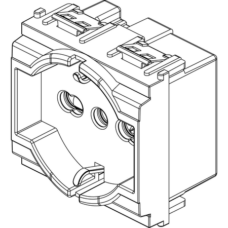 Vimar Idea SICURY Universal Socket Outlet, 2P+E, 16A, 250V, P40 Italian Standard, 2 Modules, IP20 — Quality Boat Parts