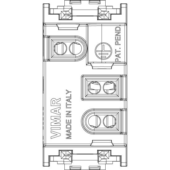 Vimar Idea SICURY Bipasso Socket Outlet, Italian Standard P17/11, 2P+E, 16A 250V, IP20 — Quality Boat Parts