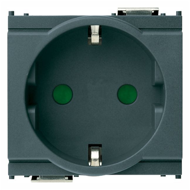 Vimar Idea SICURY German Standard Socket Outlet, 2P+E, 16A 250V, 2 Modules, IP20 — Quality Boat Parts