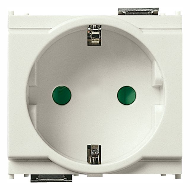 Vimar Idea SICURY German Standard Socket Outlet, 2P+E, 16A 250V, 2 Modules, IP20 — Quality Boat Parts