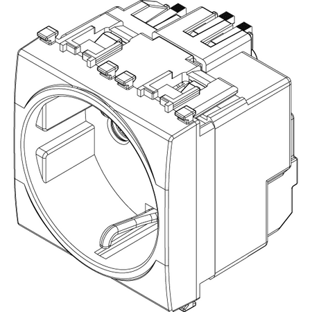 Vimar Eikon SICURY Schuko Socket Outlet, 2P+E, 16A 250V, 2M, IP20 — Quality Boat Parts