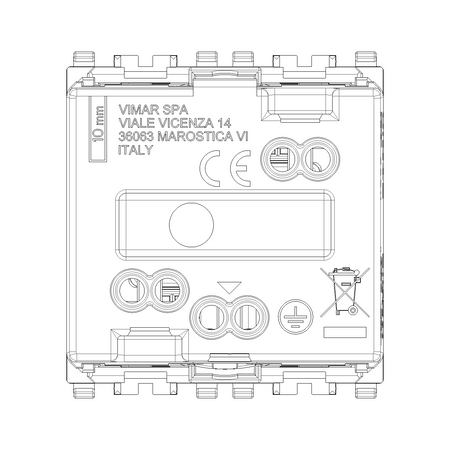 Vimar Eikon SICURY Schuko Socket Outlet, 2P+E, 16A 250V, 2M, IP20 — Quality Boat Parts