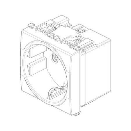 Vimar Eikon SICURY Schuko Socket Outlet, 2P+E, 16A 250V, 2M, IP20 — Quality Boat Parts
