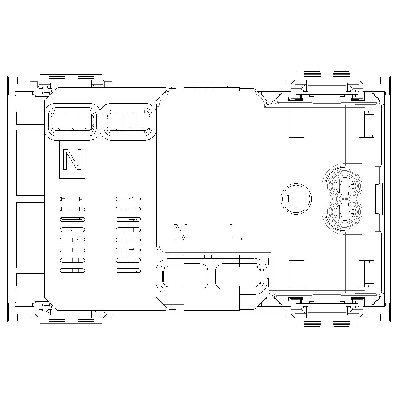 Vimar Idea SICURY Bpresa Socket Outlet, Italian Standard P17/11, 2P+E 16A 250V, C16 RCBO, 10mA, 3 Modules — Quality Boat Parts