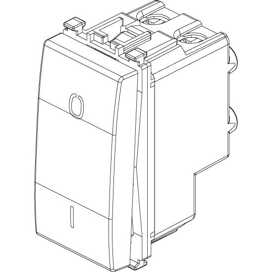 Vimar Eikon 2-Pole 1-Way Rocker Switch, 16AX, 250V, Lightable, Replaceable Button — Quality Boat Parts