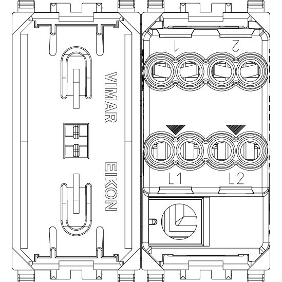 Vimar Eikon 2-Pole 1-Way Rocker Switch, 16AX, 250V, Lightable, Replaceable Button — Quality Boat Parts