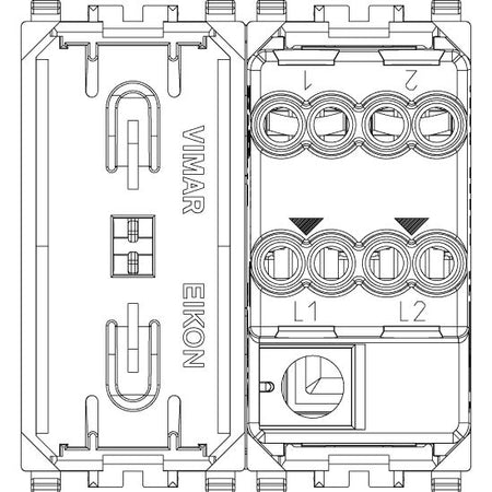 Vimar Eikon 2-Pole 1-Way Rocker Switch, 16AX, 250V, Lightable, Replaceable Button — Quality Boat Parts
