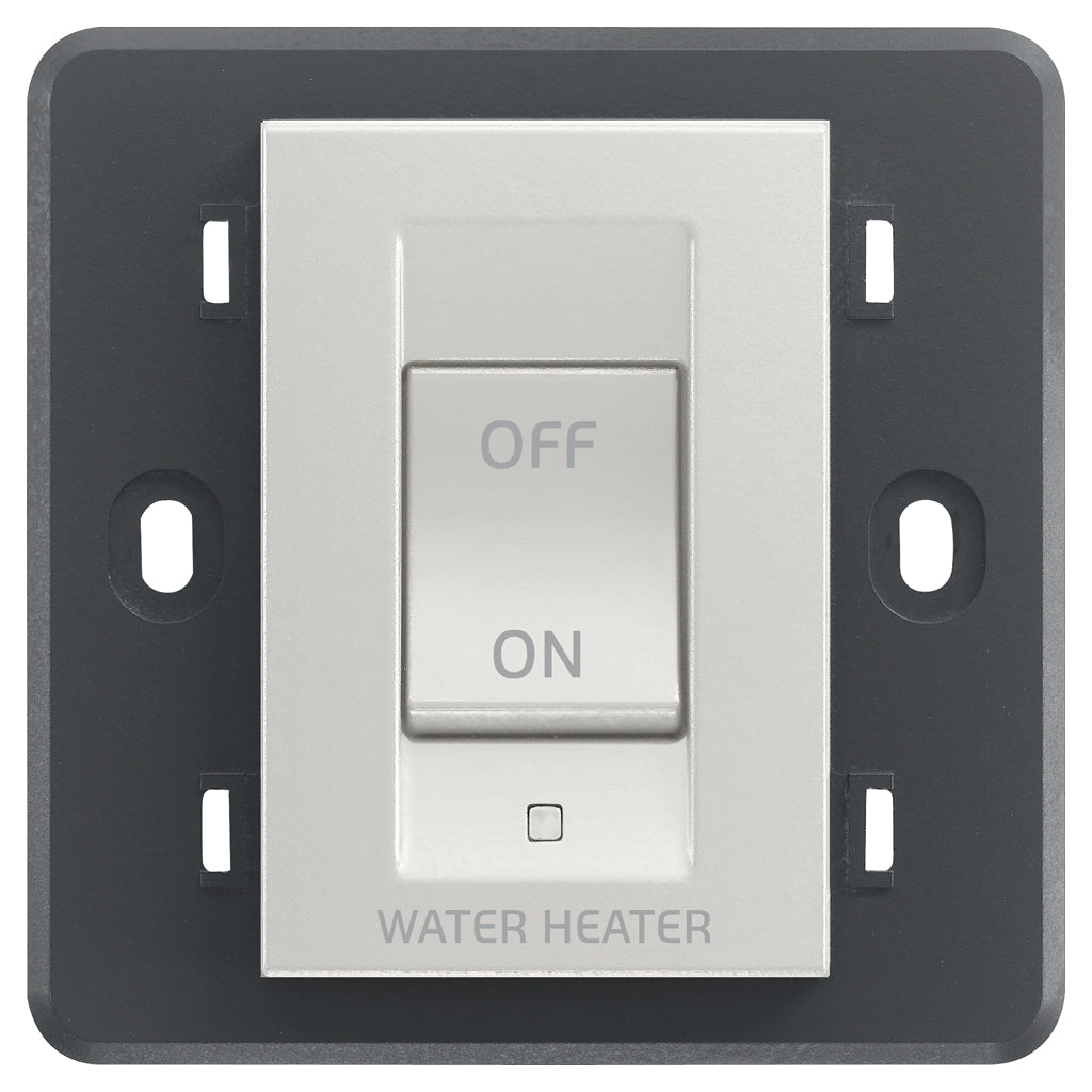 Vimar Eikon 2P 32A 1-Way Switch, For British Standard Mounting Boxes, 250V, 3-Module, IP40 — Quality Boat Parts