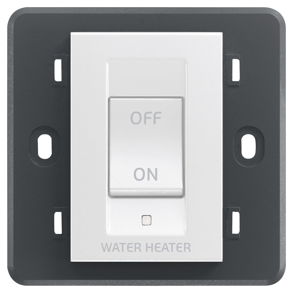 Vimar Eikon 2P 32A 1-Way Switch, For British Standard Mounting Boxes, 250V, 3-Module, IP40 — Quality Boat Parts