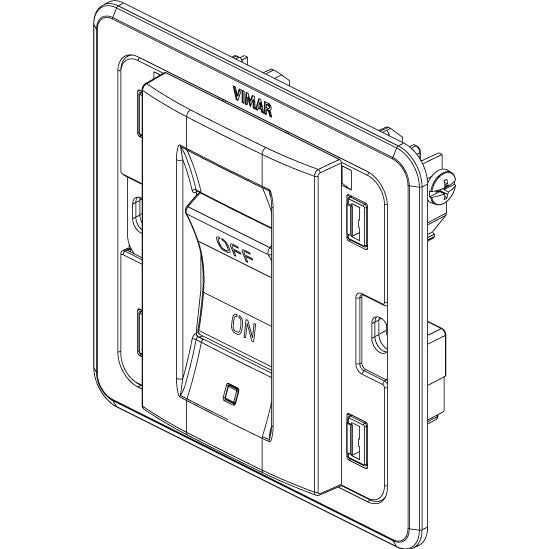 Vimar Eikon 2P 32A 1-Way Switch, For British Standard Mounting Boxes, 250V, 3-Module, IP40 — Quality Boat Parts