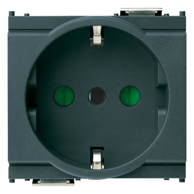 Vimar Idea SICURY Socket Outlet, Italian Standard P30, 2P+E 16A 250V, 2 Modules, IP20 — Quality Boat Parts