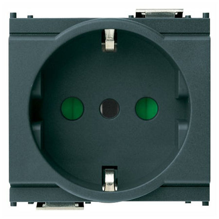 Vimar Idea SICURY Socket Outlet, Italian Standard P30, 2P+E 16A 250V, 2 Modules, IP20 — Quality Boat Parts