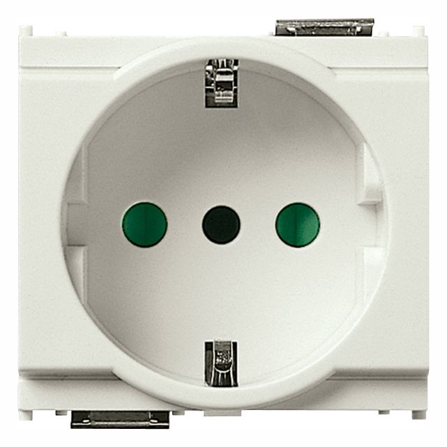 Vimar Idea SICURY Socket Outlet, Italian Standard P30, 2P+E 16A 250V, 2 Modules, IP20 — Quality Boat Parts