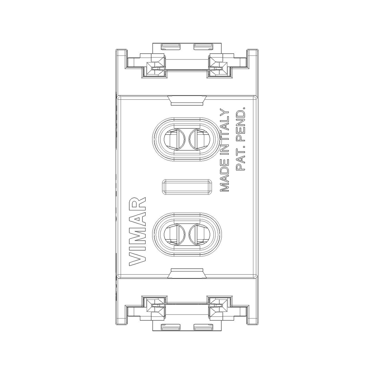 Vimar Idea SELV Socket Outlet, For Plugs 01616 and 01617, Polarized 2P, 6A 24V — Quality Boat Parts