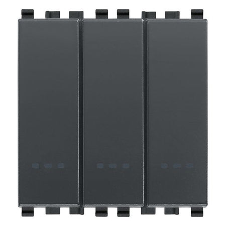 Vimar Eikon 3-Rocker 1-Way Switch, 20AX, 250V, Lightable, 2 Module, IP40 — Quality Boat Parts