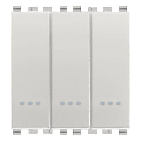 Vimar Eikon 3-Rocker 1-Way Switch, 20AX, 250V, Lightable, 2 Module, IP40 — Quality Boat Parts