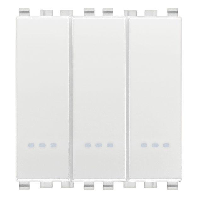 Vimar Eikon 3-Rocker 1-Way Switch, 20AX, 250V, Lightable, 2 Module, IP40 — Quality Boat Parts