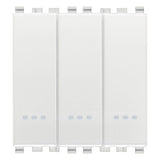 Vimar Eikon 3-Rocker 1-Way Switch, 20AX, 250V, Lightable, 2 Module, IP40 — Quality Boat Parts