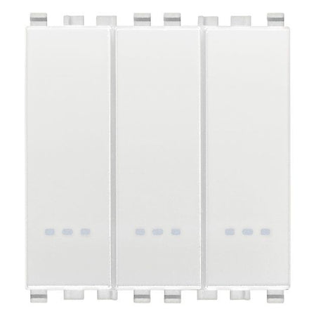 Vimar Eikon 3-Rocker 1-Way Switch, 20AX, 250V, Lightable, 2 Module, IP40 — Quality Boat Parts