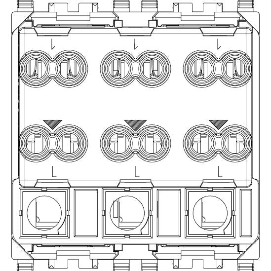Vimar Eikon 3-Rocker 1-Way Switch, 20AX, 250V, Lightable, 2 Module, IP40 — Quality Boat Parts