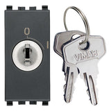 Vimar Eikon Key-Operated Push Button, 2P NO, 16A, 250V, IP40, Key Removable in OFF Position Only — Quality Boat Parts