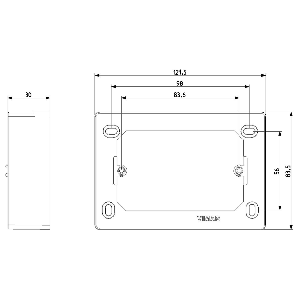 Vimar 3-Module Surface Mounting Box, For Eikon Devices, For Idea Devices, For Plana Devices, 84 x 121.5 x 30 mm, IP20, Halogen-Free Plastic — Quality Boat Parts