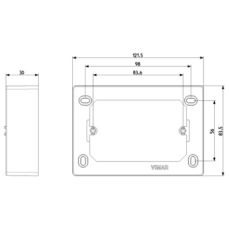 Vimar 3-Module Surface Mounting Box, For Eikon Devices, For Idea Devices, For Plana Devices, 84 x 121.5 x 30 mm, IP20, Halogen-Free Plastic — Quality Boat Parts