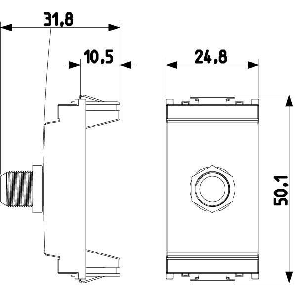 Vimar Idea Coaxial Socket Outlet, F-Type Female, Up to 2400 MHz — Quality Boat Parts