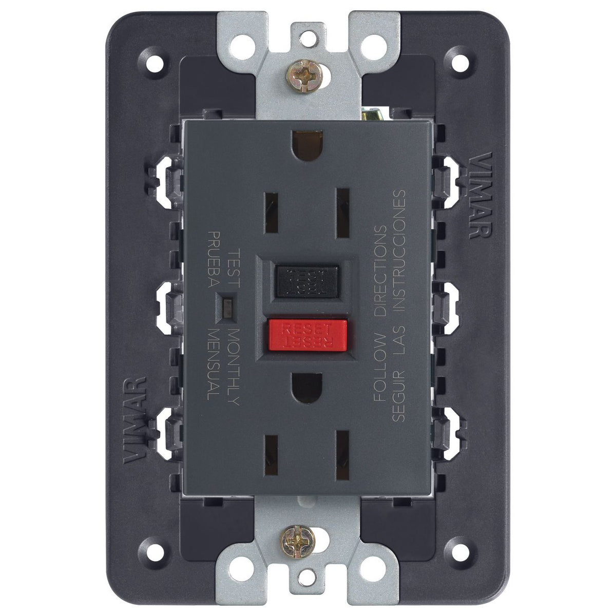 Vimar Eikon Double 2P+E USA Socket Outlet, GFCI, 15A 125V, 60 Hz — Quality Boat Parts