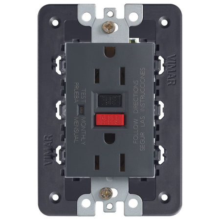 Vimar Eikon Double 2P+E USA Socket Outlet, GFCI, 15A 125V, 60 Hz — Quality Boat Parts