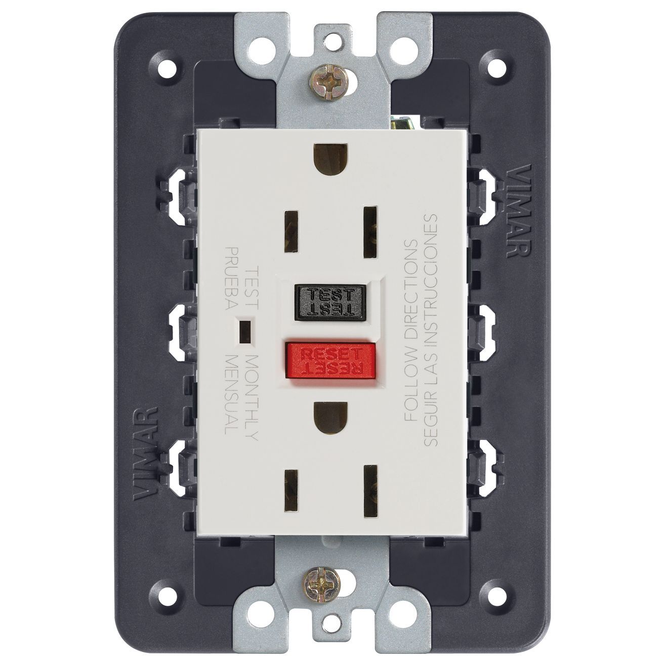 Vimar Eikon Double 2P+E USA Socket Outlet, GFCI, 15A 125V, 60 Hz — Quality Boat Parts