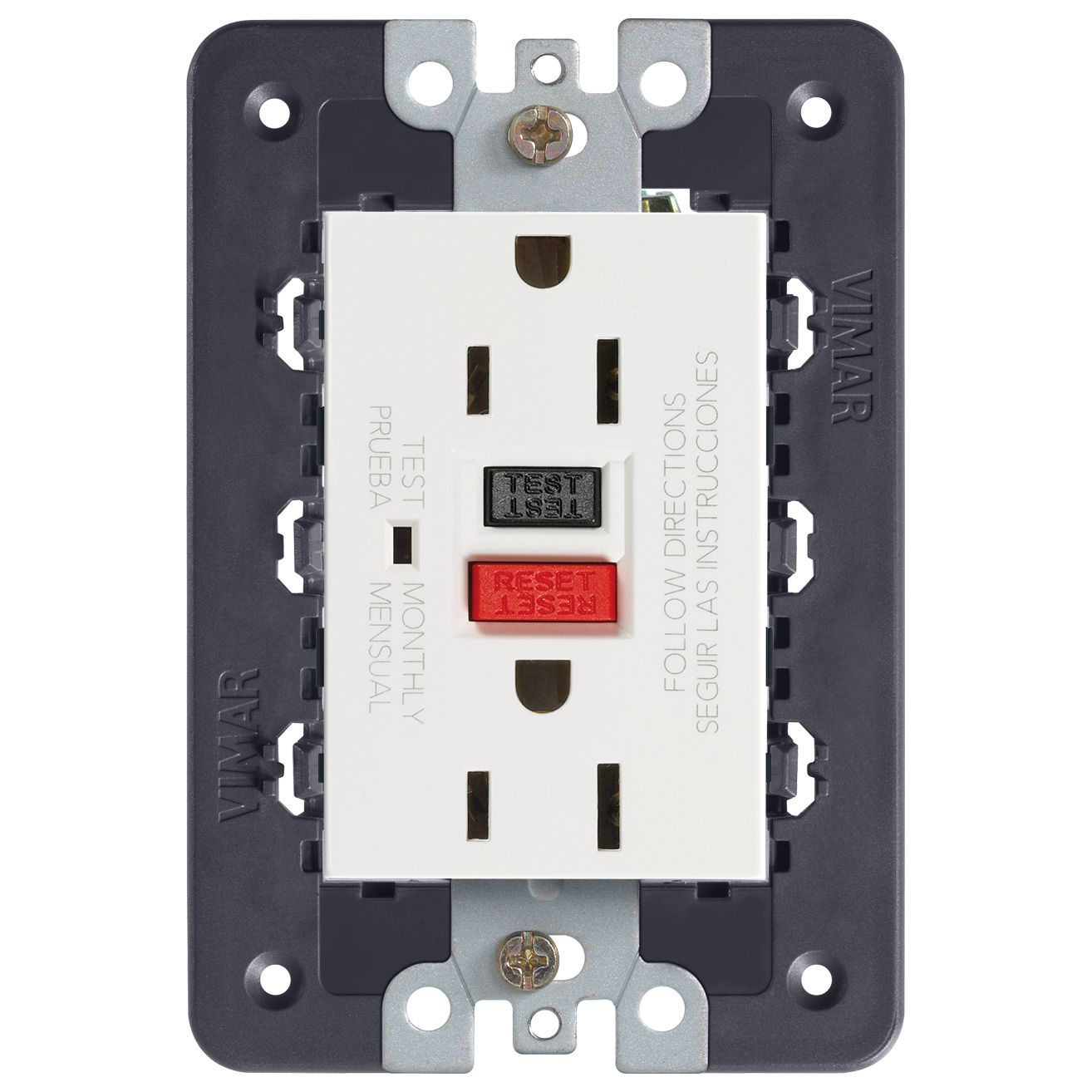 Vimar Eikon Double 2P+E USA Socket Outlet, GFCI, 15A 125V, 60 Hz — Quality Boat Parts