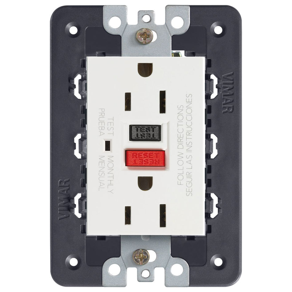 Vimar Eikon Double 2P+E USA Socket Outlet, GFCI, 15A 125V, 60 Hz — Quality Boat Parts