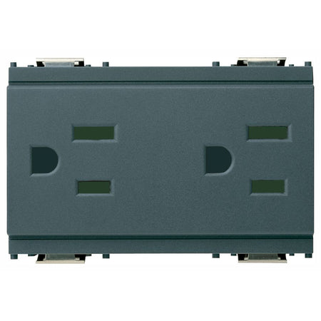 Vimar Idea SICURY Double 2P+E Socket Outlet, American and Saudi Arabian Standards, 15A 127V, 3 Modules, IP20 — Quality Boat Parts
