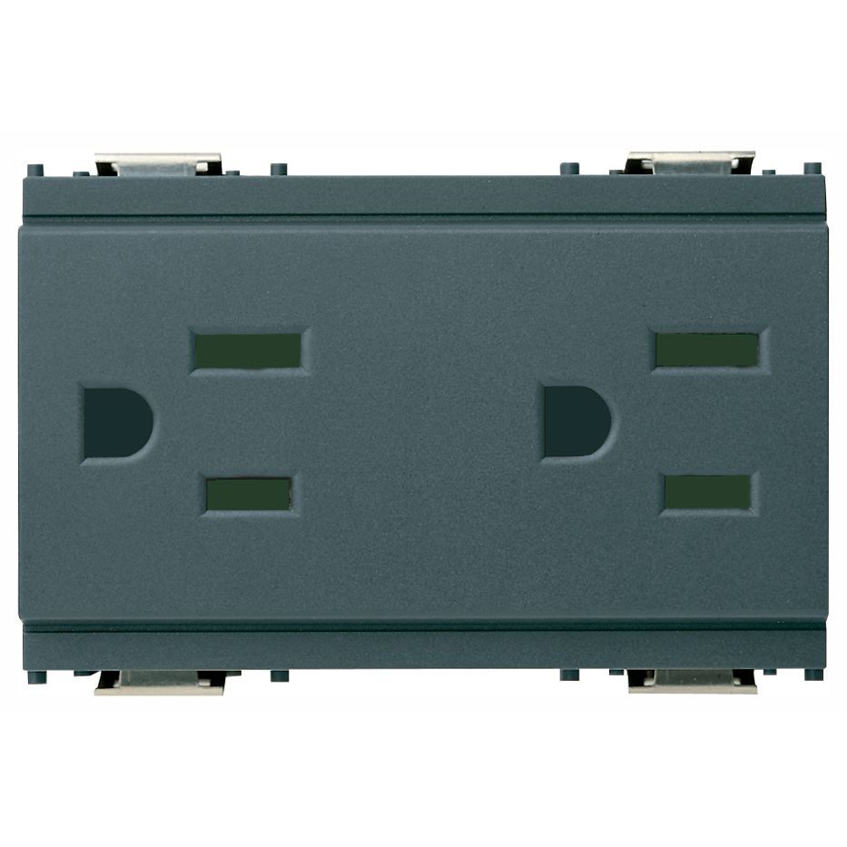 Vimar Idea SICURY Double 2P+E Socket Outlet, American and Saudi Arabian Standards, 15A 127V, 3 Modules, IP20 — Quality Boat Parts