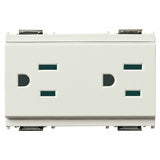 Vimar Idea SICURY Double 2P+E Socket Outlet, American and Saudi Arabian Standards, 15A 127V, 3 Modules, IP20 — Quality Boat Parts