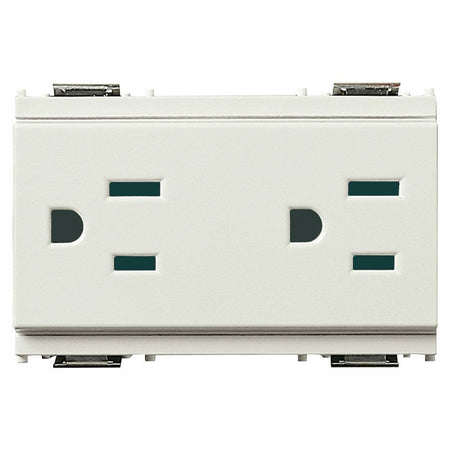 Vimar Idea SICURY Double 2P+E Socket Outlet, American and Saudi Arabian Standards, 15A 127V, 3 Modules, IP20 — Quality Boat Parts