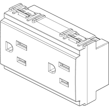 Vimar Idea SICURY Double 2P+E Socket Outlet, American and Saudi Arabian Standards, 15A 127V, 3 Modules, IP20 — Quality Boat Parts