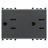 Vimar Eikon Double USA+SASO SICURY Socket Outlet, 2P+E, 15A, 127V, 3 Modules, Flush Mount, IP20 — Quality Boat Parts